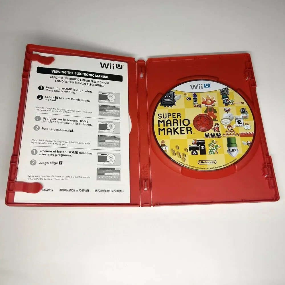 Super Mario Maker Wii U CIB Game Nintendo Wii U 2015 w/ Slipcover + Book TESTED
